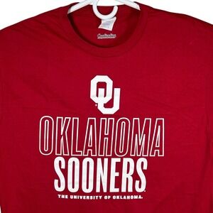 Oklahoma Sooners T-Shirt Mens Large Red University College NCAA Football‎